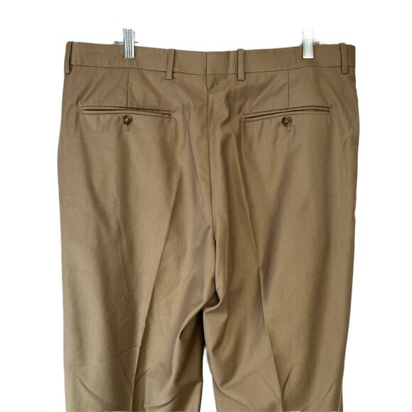 Men's Tasso Elba Tailored Fit Brown Pleated Front Dress Pants Size 36 / 30 - Picture 5 of 9